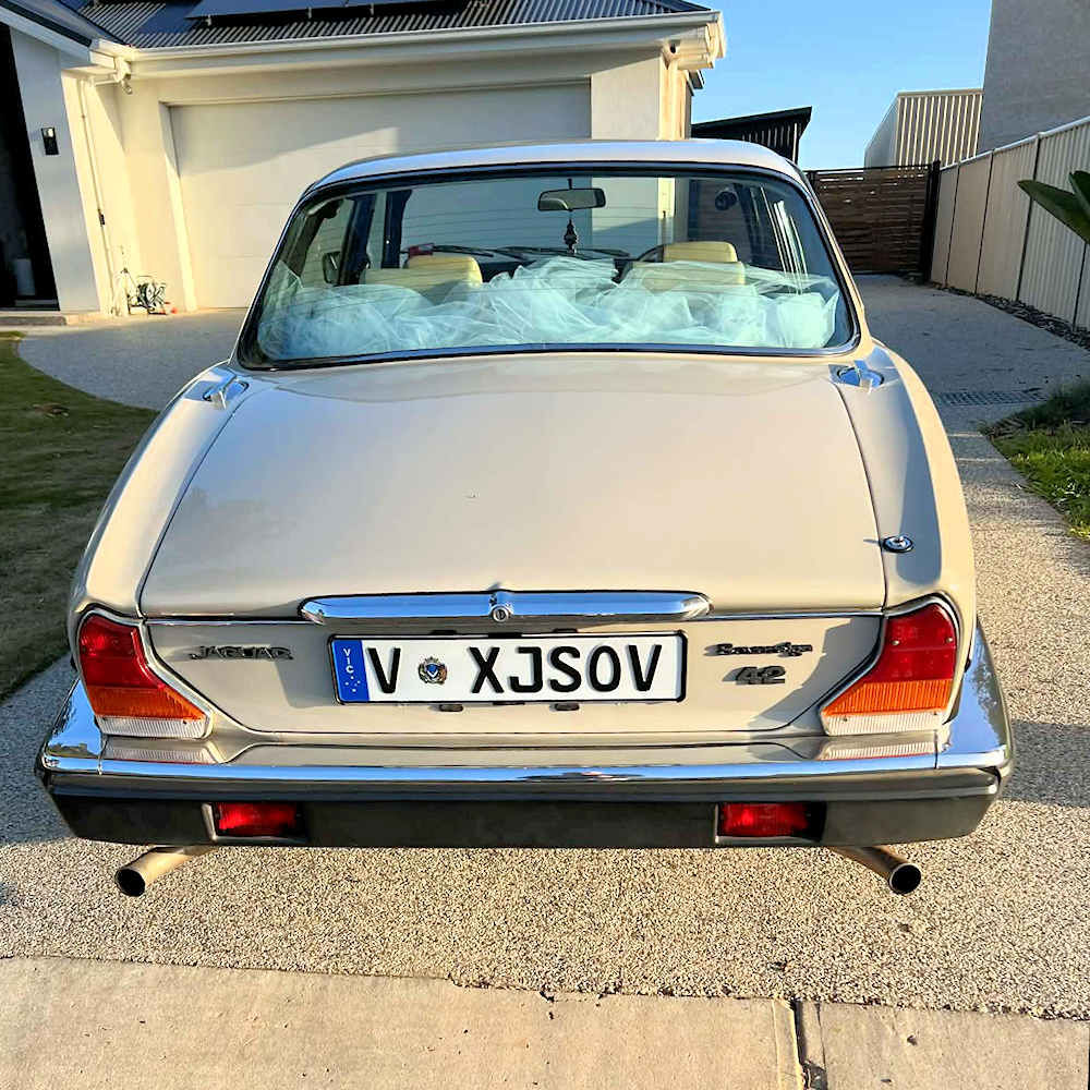 The Classic Drive Co - Cream Jaguar XJ6 rear The Classic Drive Co - Cream Jaguar XJ6 rear